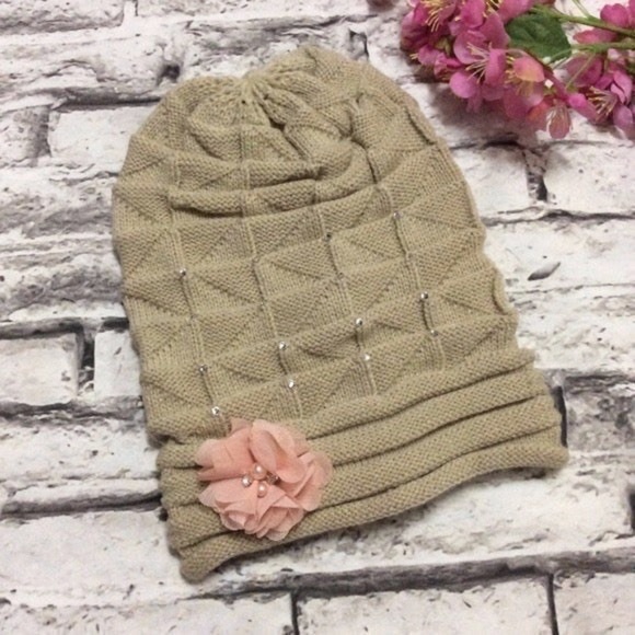 🌺 BEANIE HIPSTER BOHO FLOWER FLORAL CAP TRENDY BLING BAGGY RUSTIC CUSTOM KIND - Picture 4 of 8